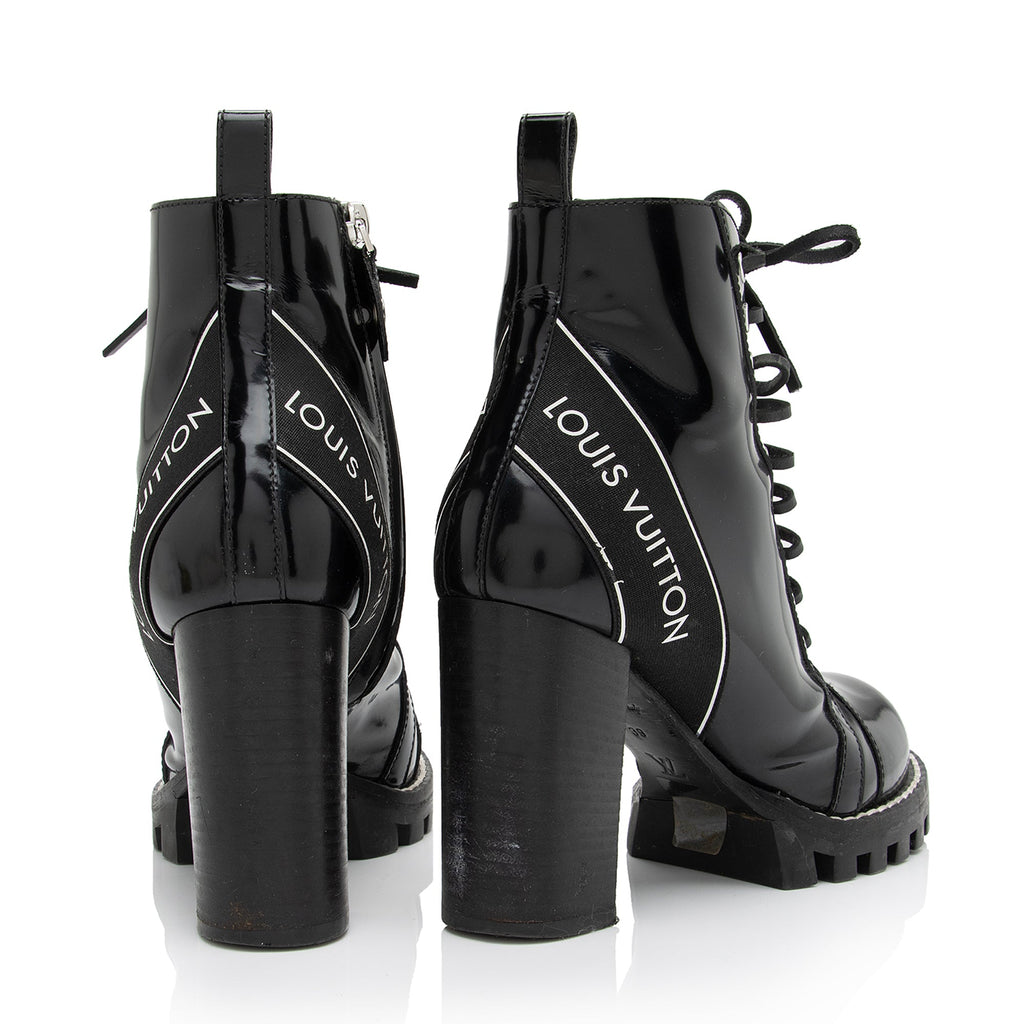 Louis Vuitton Patent Calfskin Logo Star Trail Ankle Boots - Size 9 / 39 (SHF-zRYNNb)