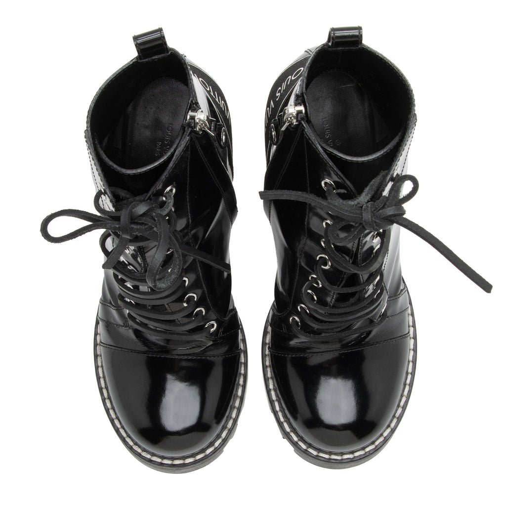 Louis Vuitton Patent Calfskin Logo Star Trail Ankle Boots - Size 9 / 39 (SHF-zRYNNb)