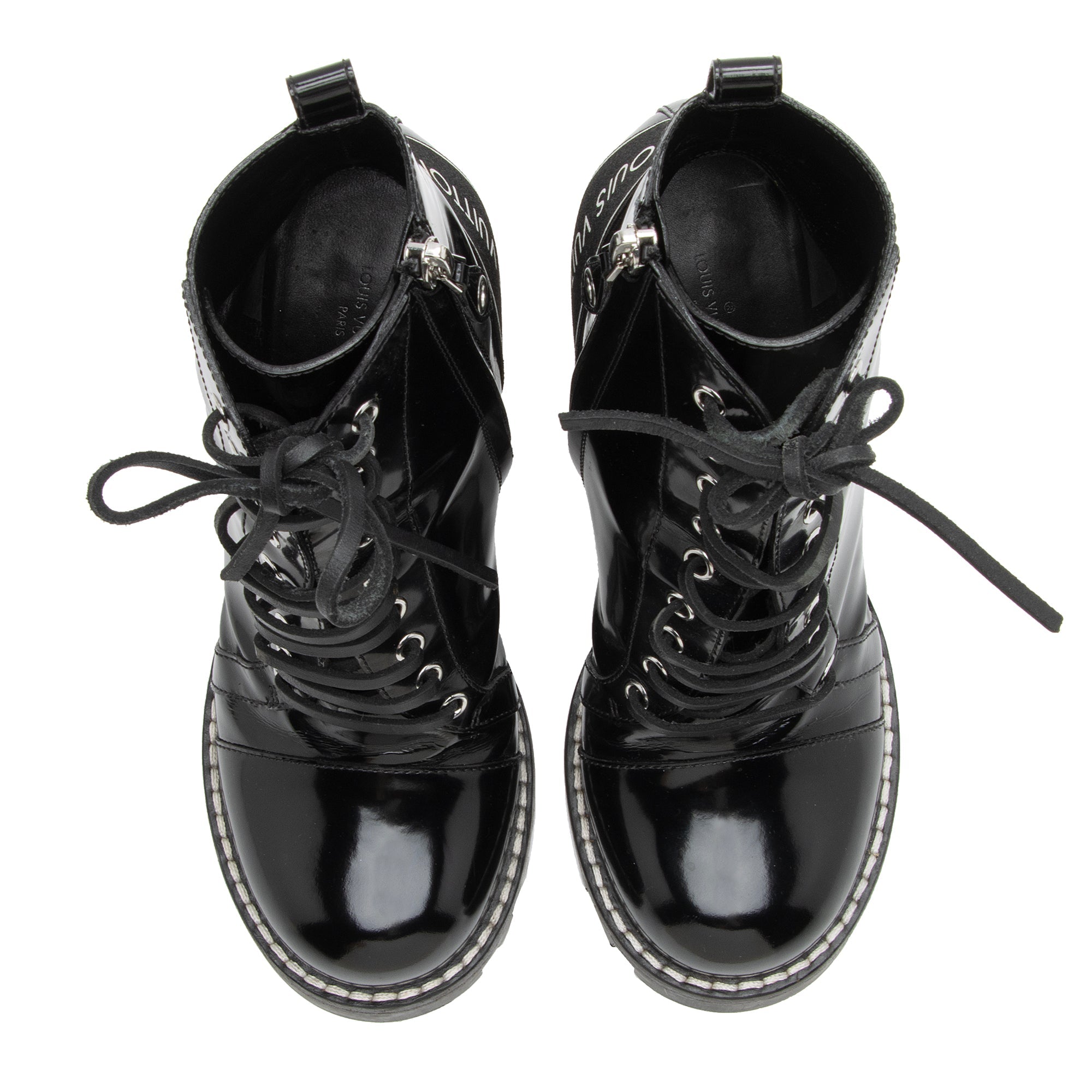 Louis Vuitton Patent Calfskin Logo Star Trail Ankle Boots - Size 9 / 39 (SHF-zRYNNb)