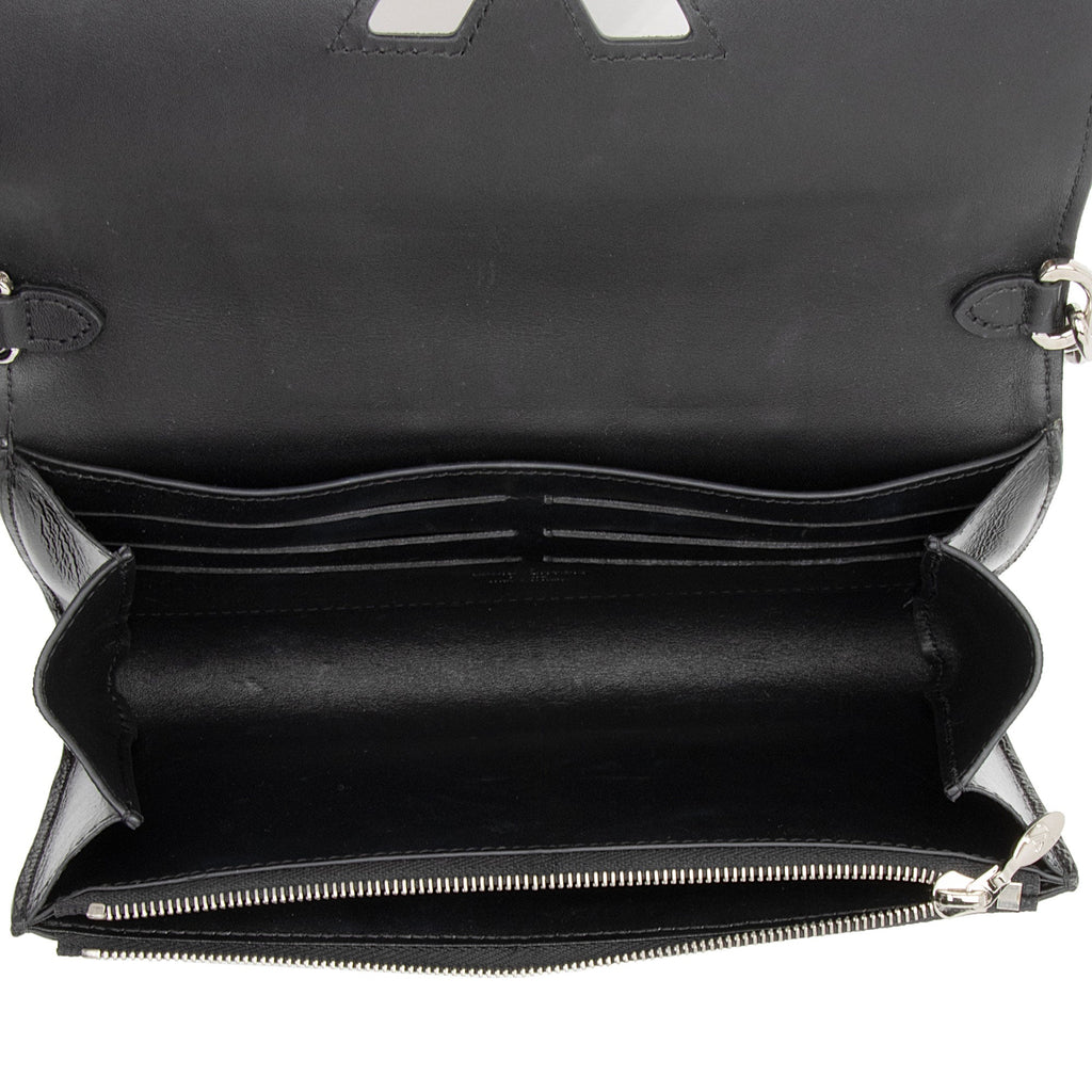 Louis Vuitton Suede Calfskin Wild Leopard Print Twist Chain Wallet (SHF-640zA2)