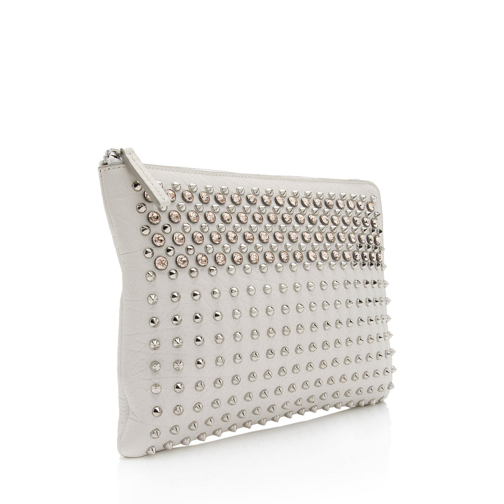 MCM Lambskin Crystal Studded Stark Special Pouch Medium Crossbody Bag (SHF-IC5owp)