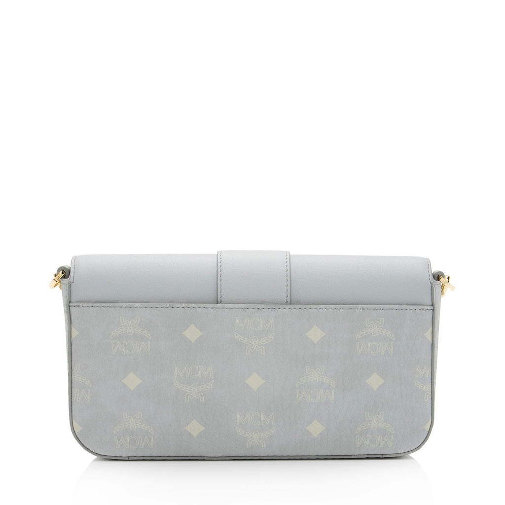 MCM Visetos Calfskin Logo Mode Travia Small Shoulder Bag (SHF-VNvUOS)