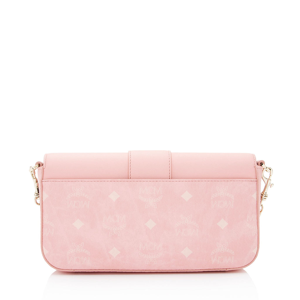 MCM Visetos Calfskin Logo Mode Travia Small Shoulder Bag (SHF-KNeT3n)