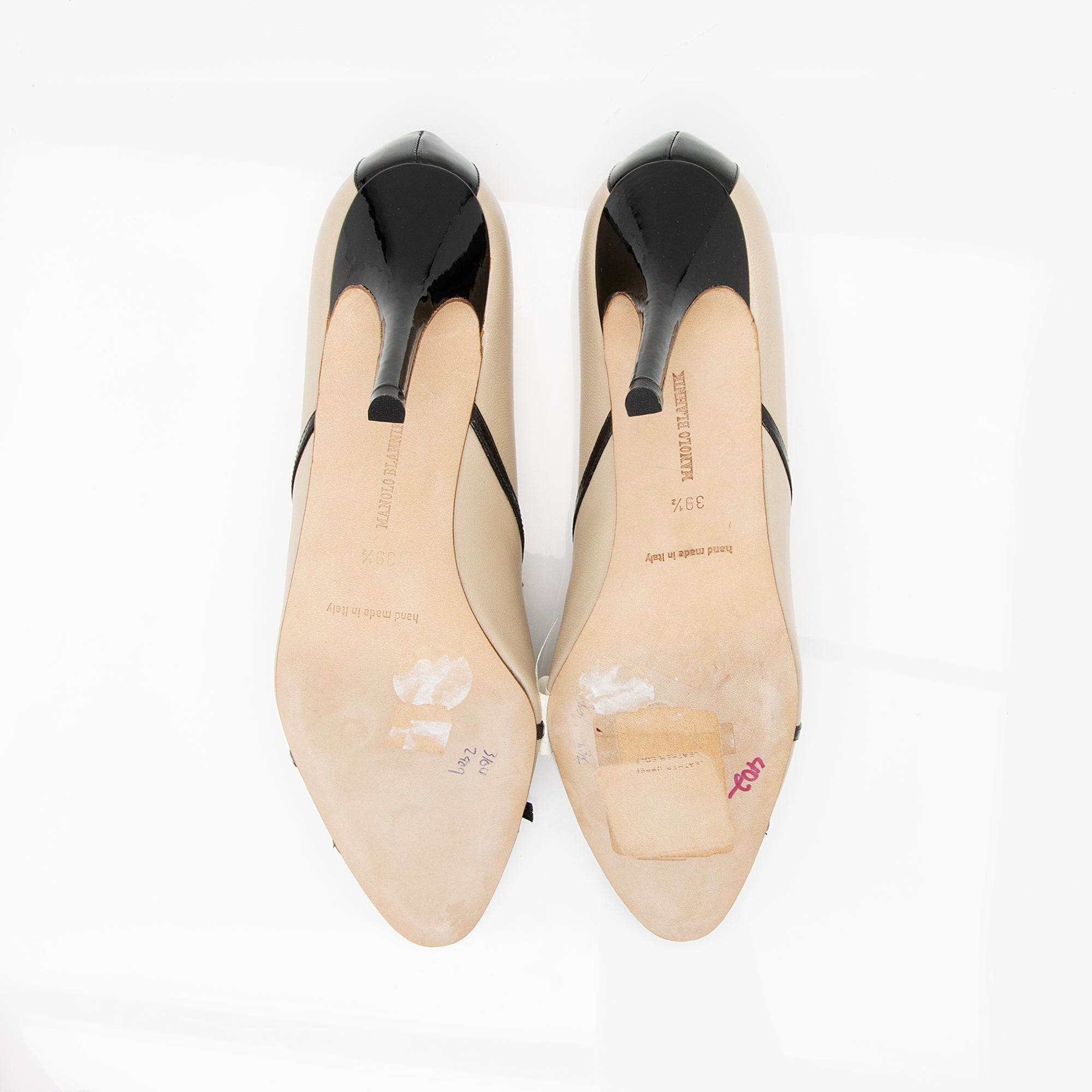 Manolo Blahnik Lambskin Bow Cap Toe Ankle Booties - Size 9.5 / 39.5 (SHF-23878)