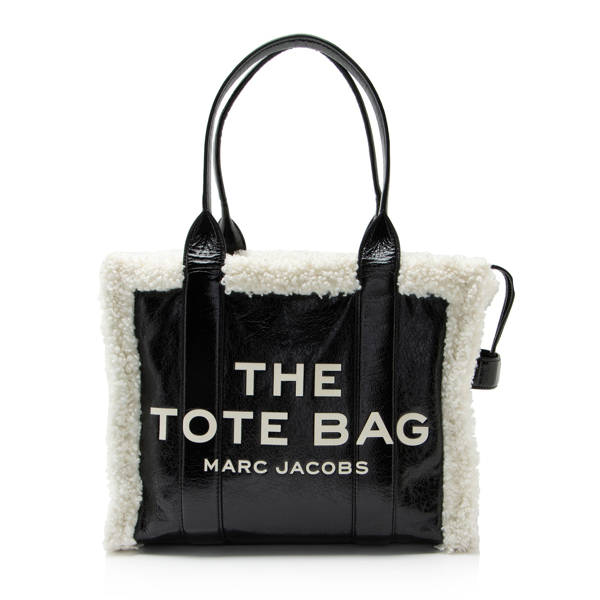 Marc Jacobs Crinkled Leather Faux Shearling The Tote Large Bag