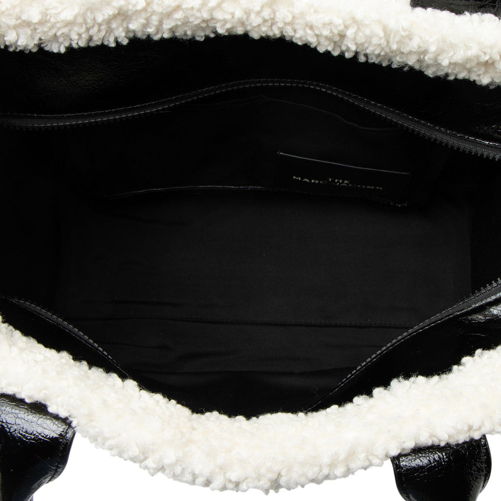 Marc Jacobs Crinkled Leather Faux Shearling The Tote Large Bag