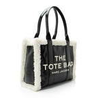 Marc Jacobs Crinkled Leather Faux Shearling The Tote Large Bag