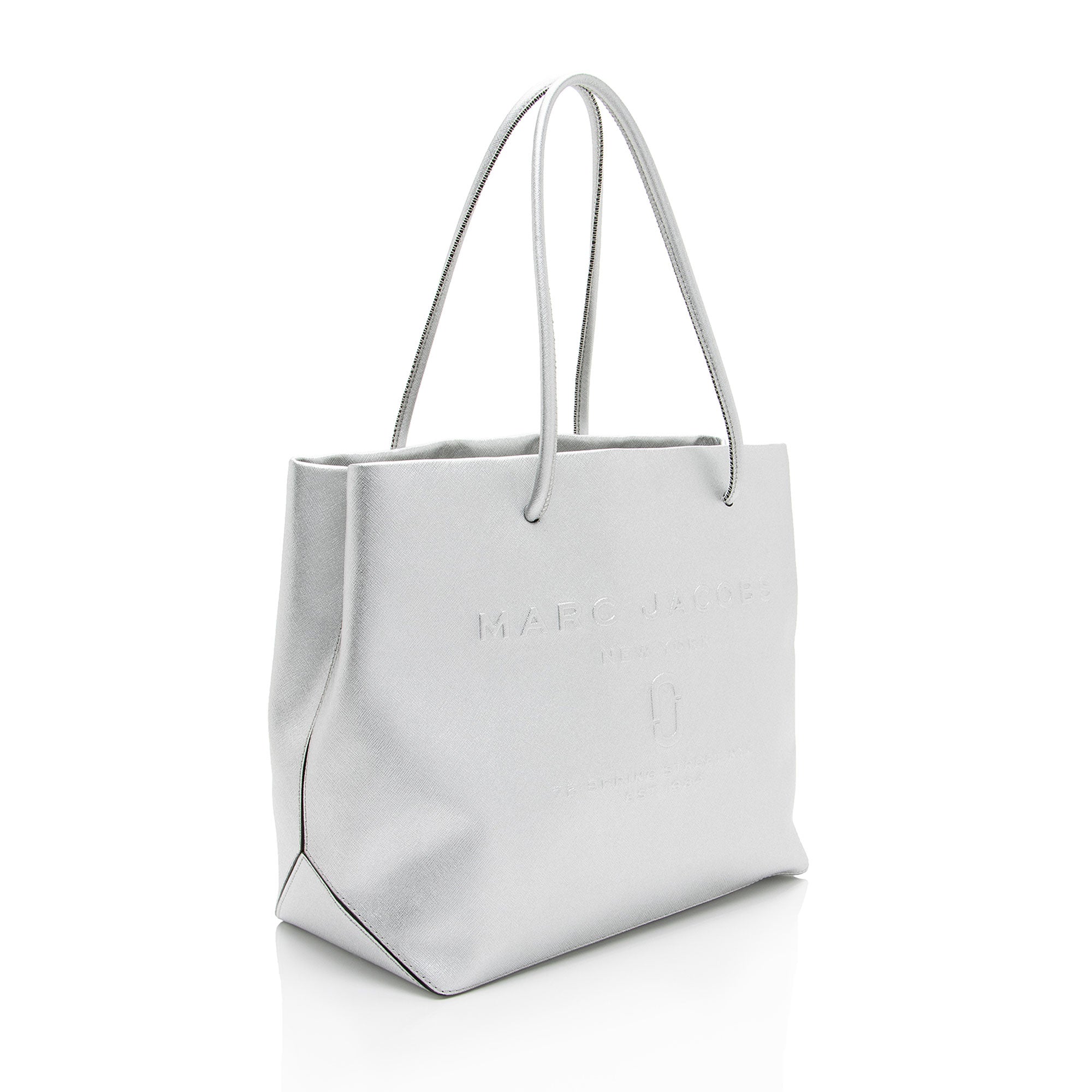 Marc Jacobs Embossed Leather Logo E/W Tote