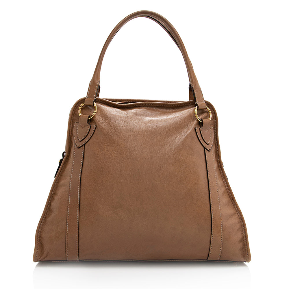 Marc Jacobs Glazed Leather Wellington Small Satchel (SHF-20809)