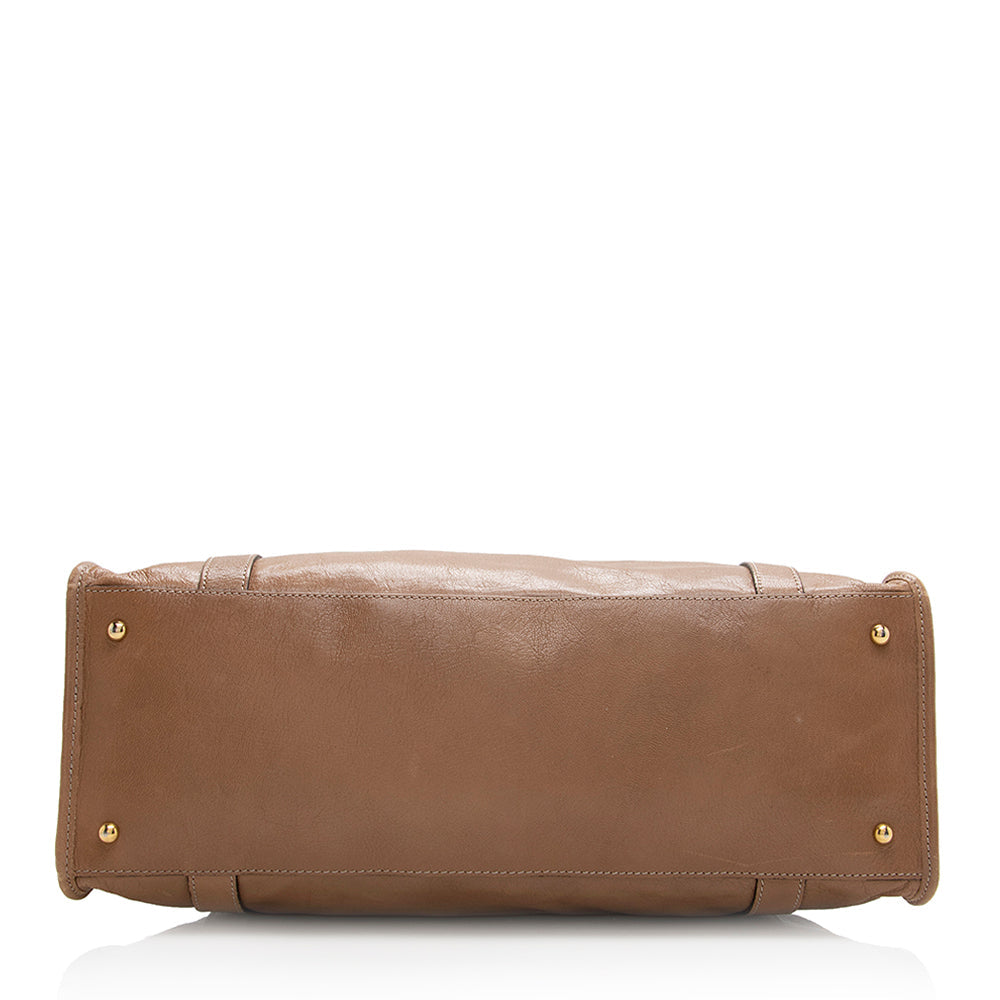 Marc Jacobs Glazed Leather Wellington Small Satchel (SHF-20809)