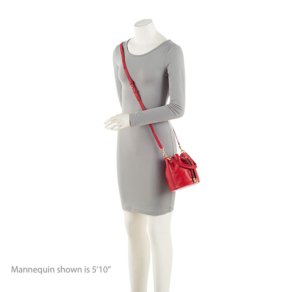 Marc Jacobs Grained Calfskin The Bucket Drawstring Mini Shoulder Bag (SHF-nNBPqo)