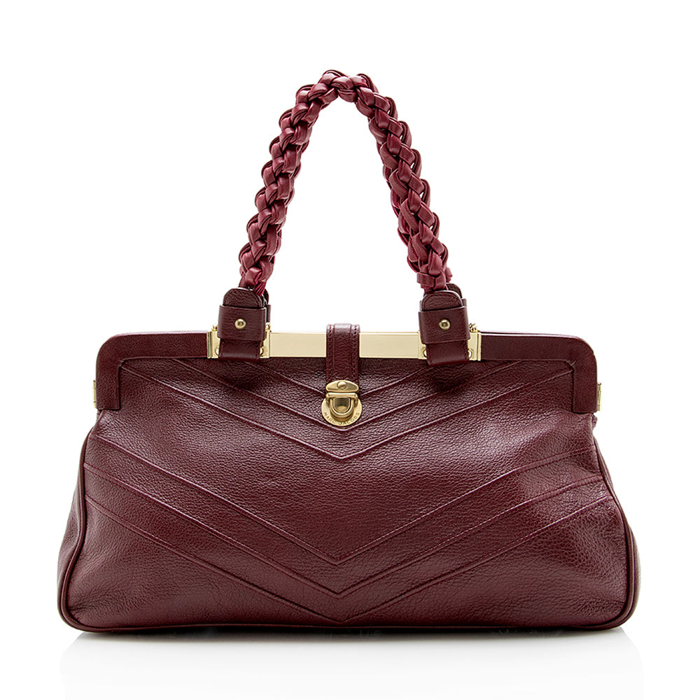 Marc Jacobs Leather Braided Framed Satchel - FINAL SALE (SHF-14123)