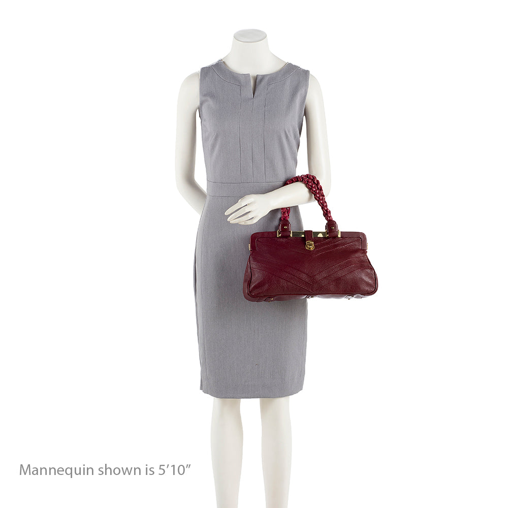Marc Jacobs Leather Braided Framed Satchel - FINAL SALE (SHF-14123)