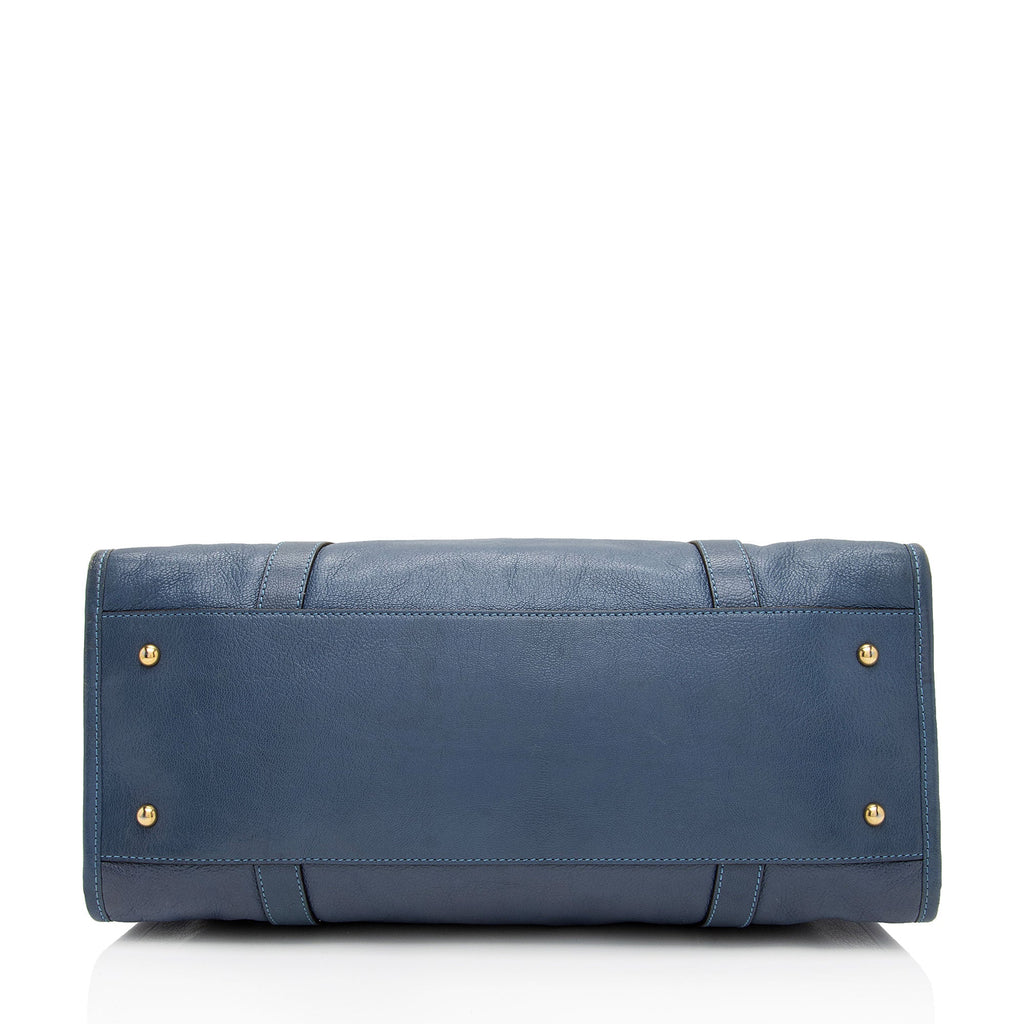 Marc Jacobs Leather Fulton Large Satchel (SHF-KUT7lS)
