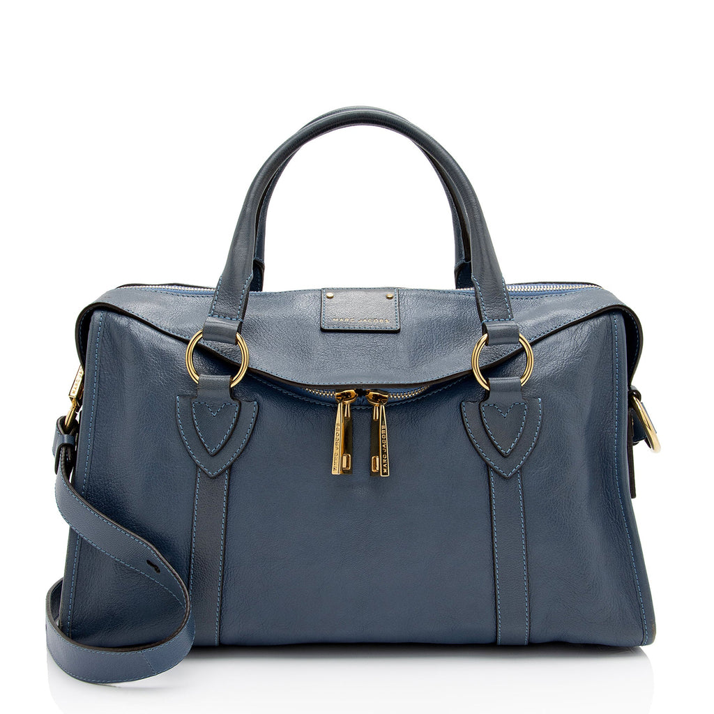 Marc Jacobs Leather Fulton Large Satchel (SHF-KUT7lS)