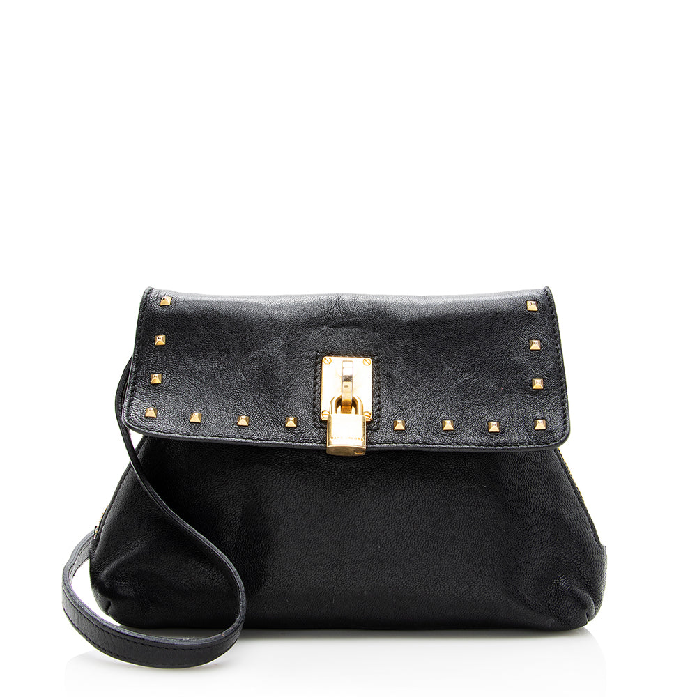 Marc Jacobs Leather Studded Small Shoulder Bag (SHF-19258)