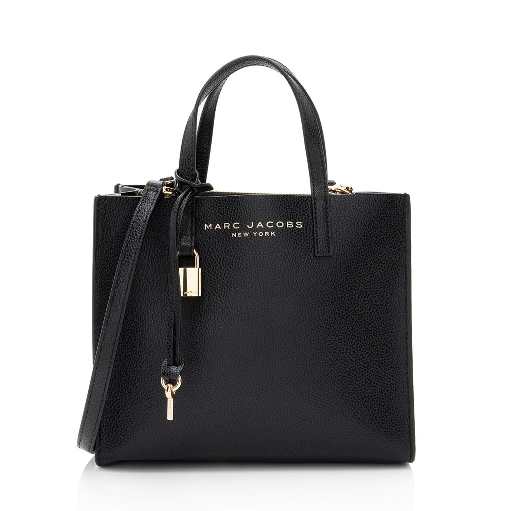 Marc Jacobs Leather The Grind Mini Tote (SHF-eGWfhD)