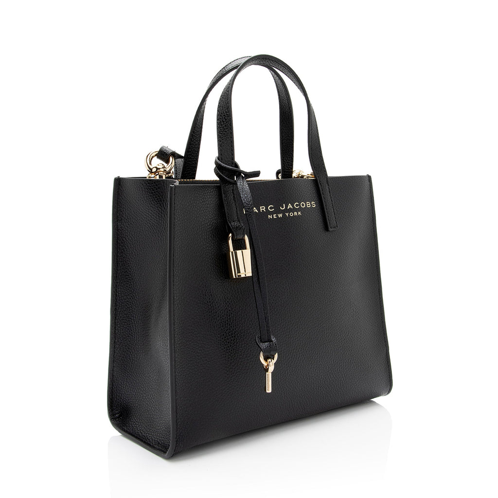 Marc Jacobs Leather The Grind Mini Tote (SHF-eGWfhD)