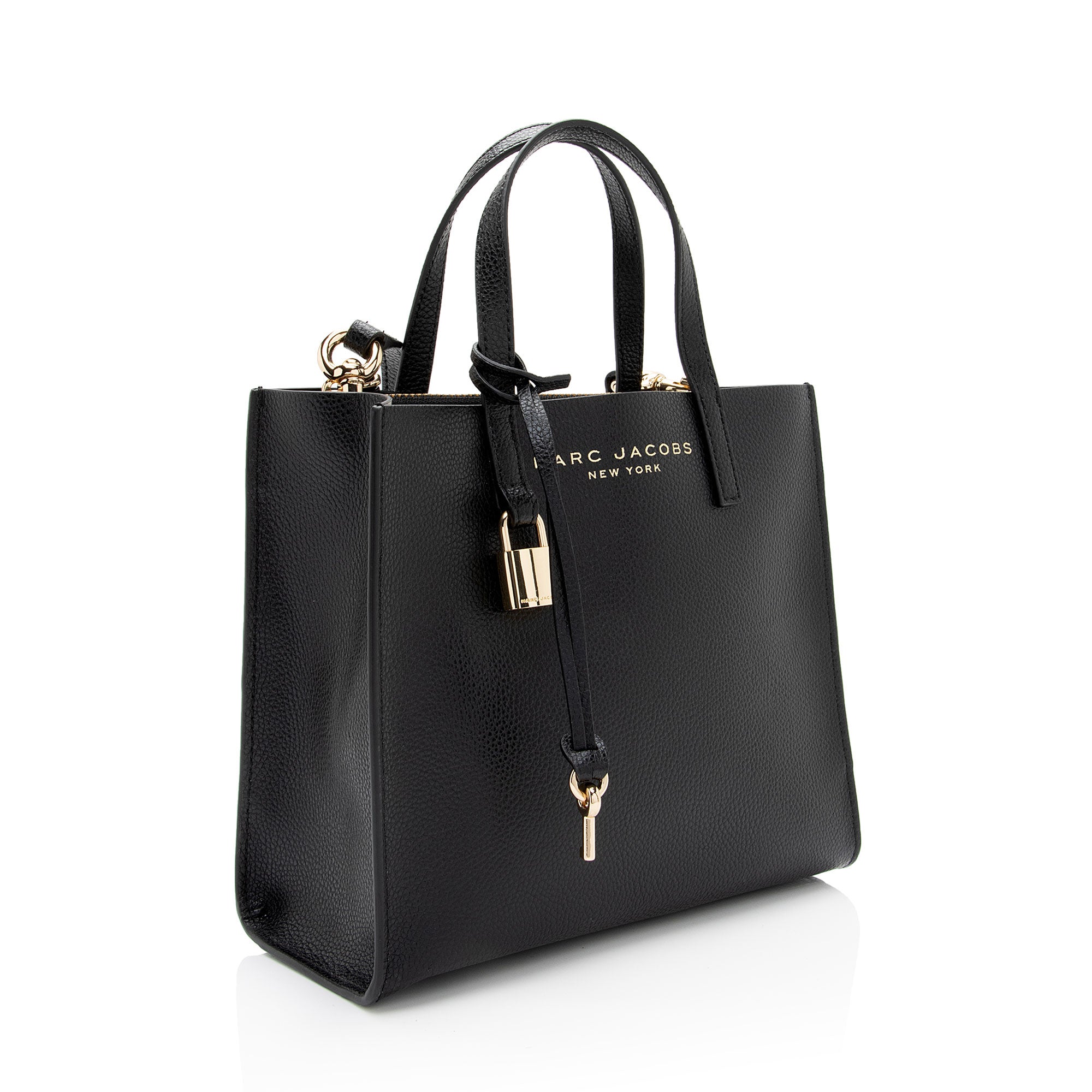 Marc Jacobs Leather The Grind Mini Tote (SHF-eGWfhD)