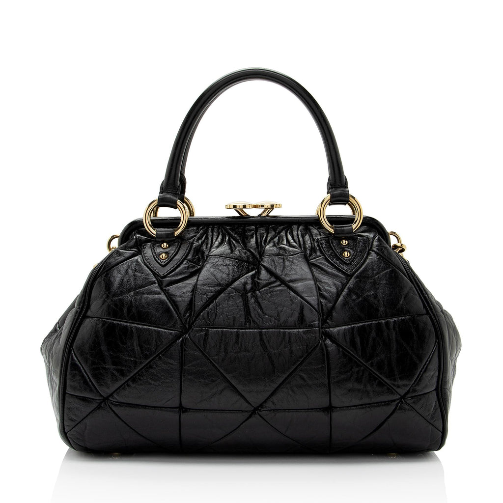 Marc Jacobs Patchwork Leather Stam Satchel (SHF-T9S0Rg)