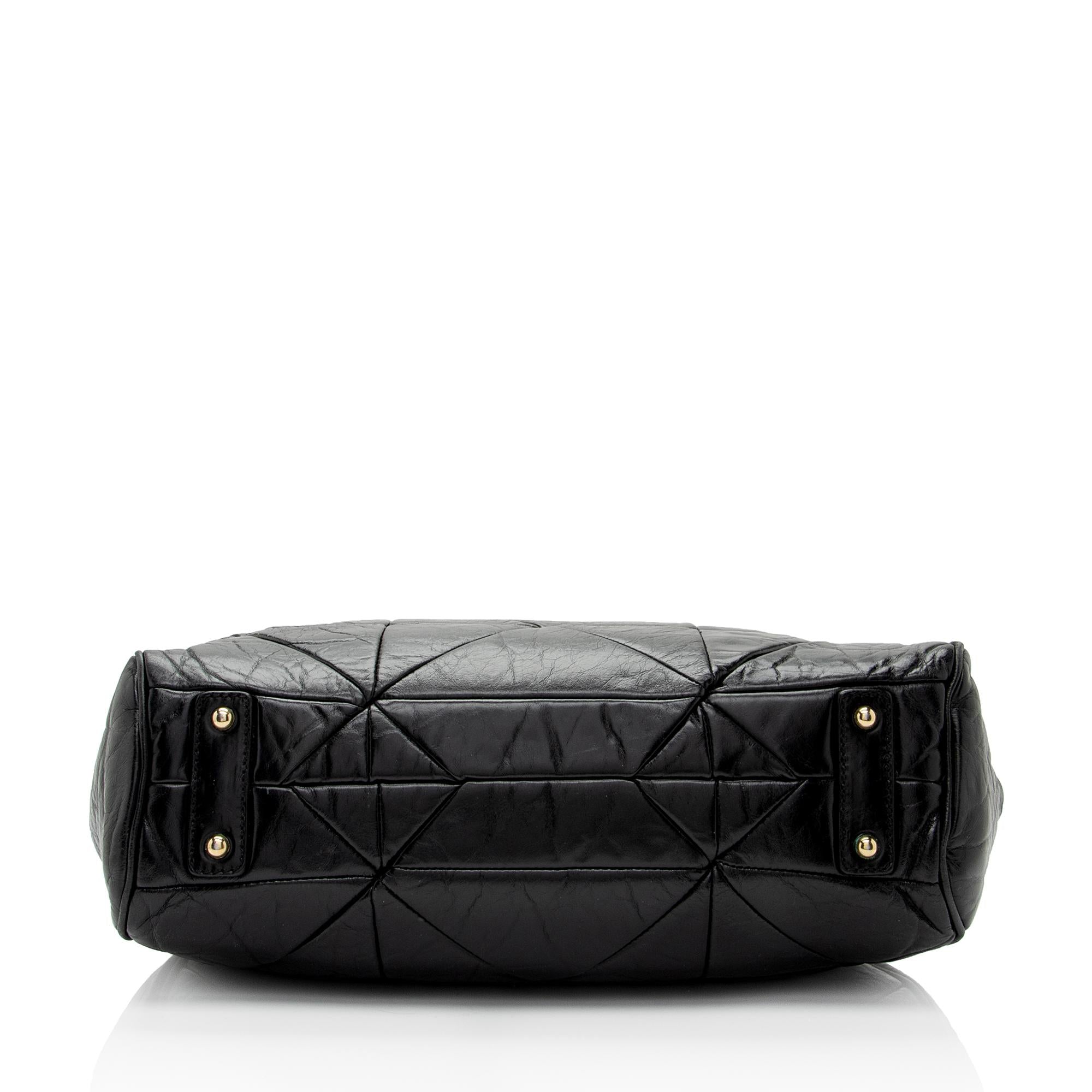 Marc Jacobs Patchwork Leather Stam Satchel (SHF-T9S0Rg)