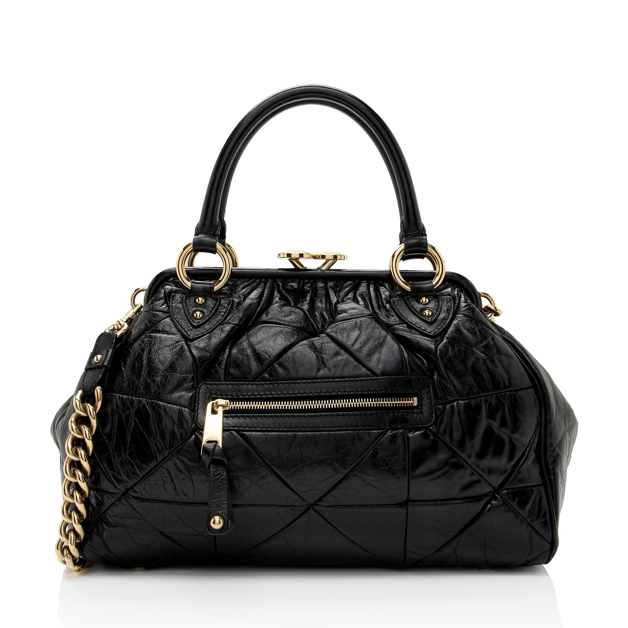 Marc Jacobs Patchwork Leather Stam Satchel (SHF-T9S0Rg)