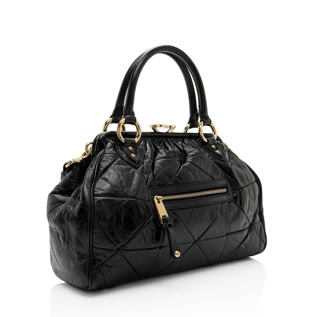 Marc Jacobs Patchwork Leather Stam Satchel (SHF-T9S0Rg)
