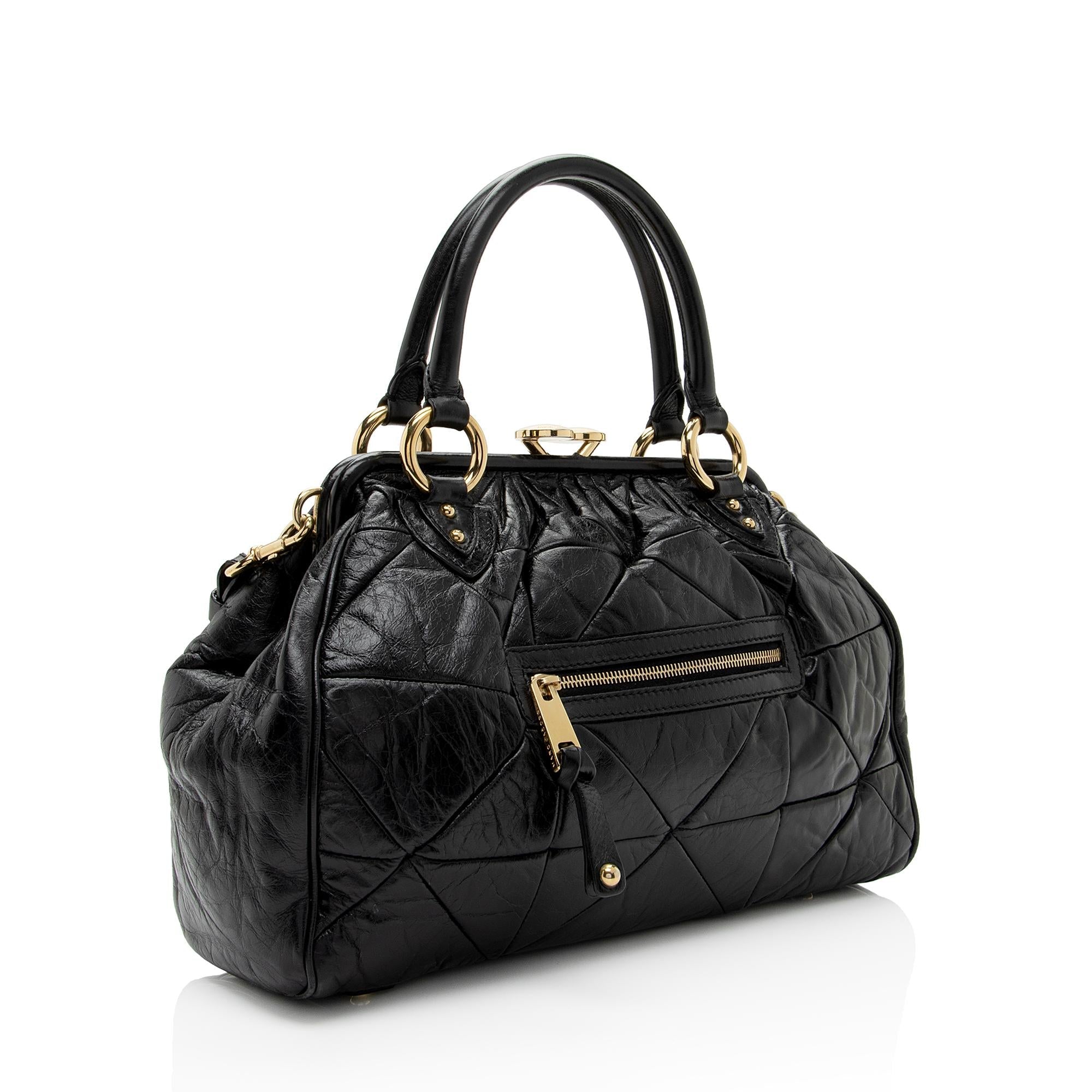 Marc Jacobs Patchwork Leather Stam Satchel (SHF-T9S0Rg)