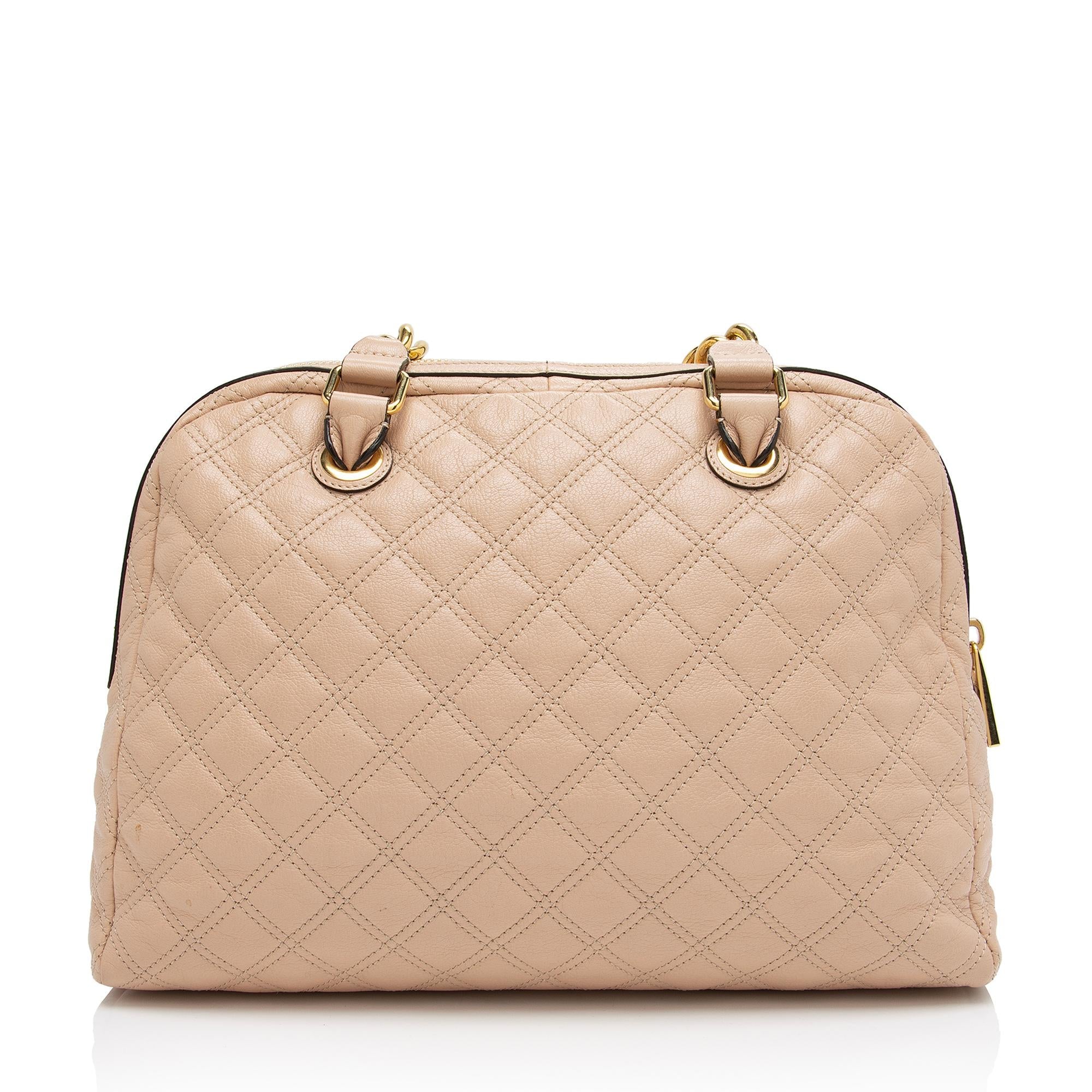 Marc Jacobs Quilted Lambskin Karlie Large Dome Satchel (SHF-EFpPg4)