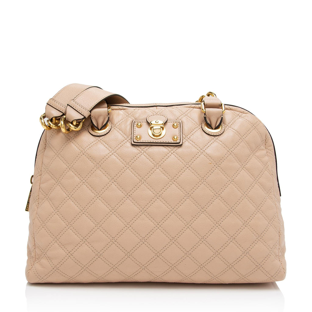Marc Jacobs Quilted Lambskin Karlie Large Dome Satchel (SHF-EFpPg4)