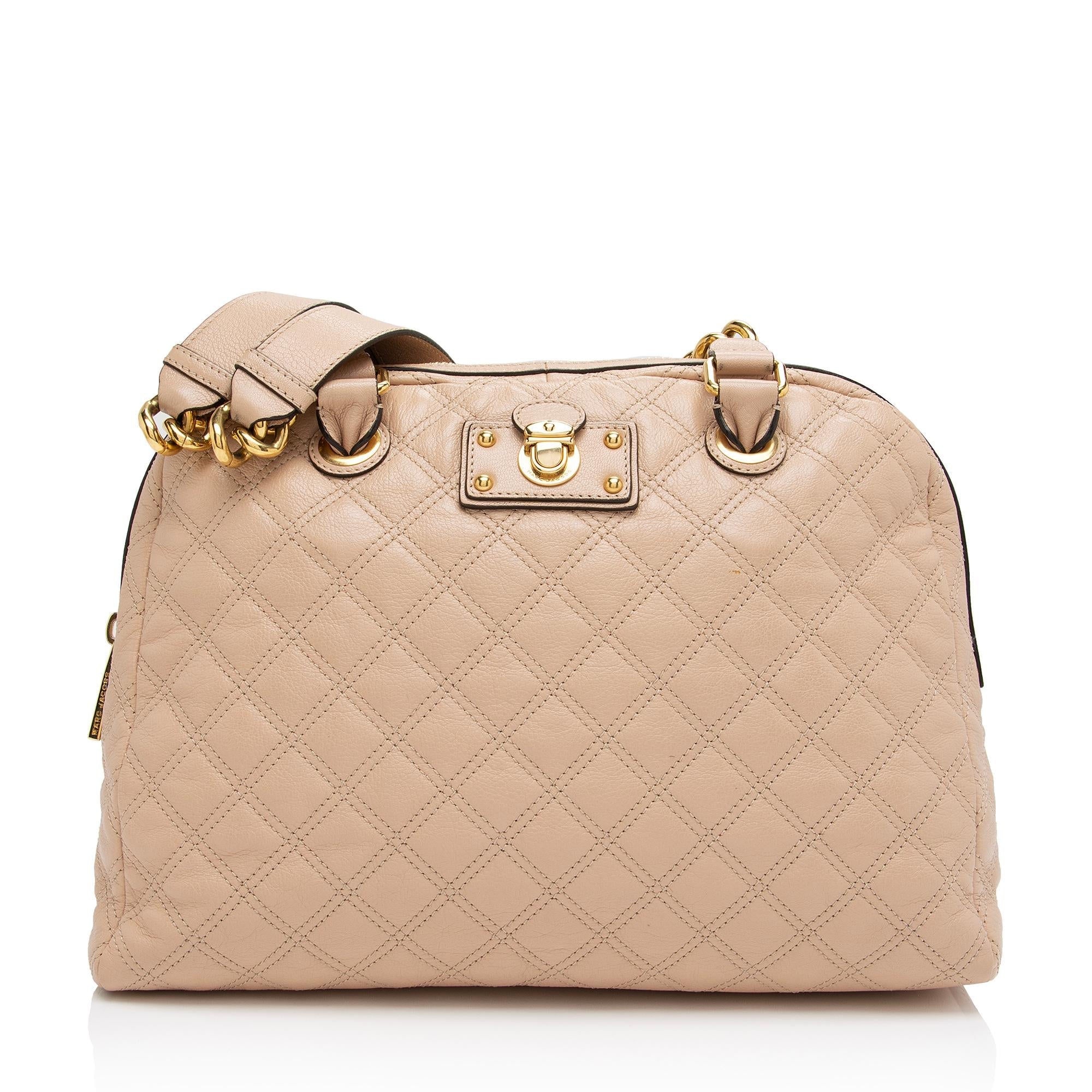 Marc Jacobs Quilted Lambskin Karlie Large Dome Satchel (SHF-EFpPg4)