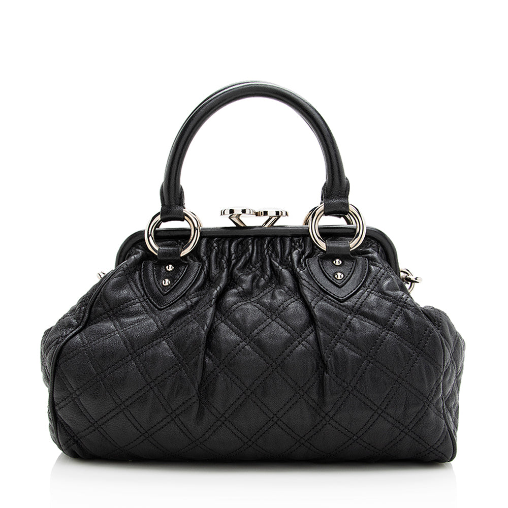 Marc Jacobs Quilted Leather Stam Satchel (SHF-19097)