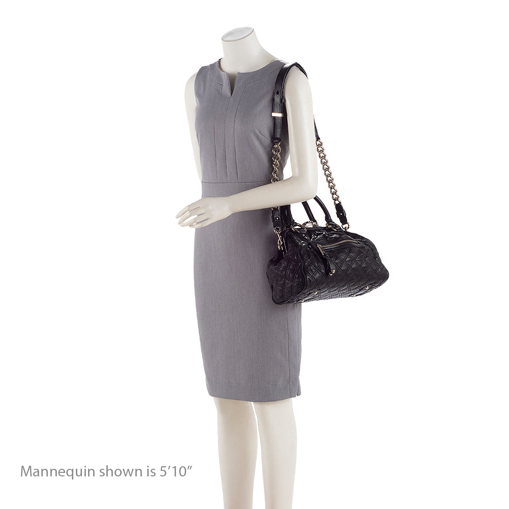 Marc Jacobs Quilted Leather Stam Satchel (SHF-19097)