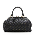 Marc Jacobs Quilted Leather Studded Stam Satchel (SHF-20644)