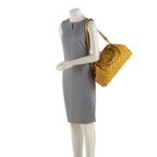 Marc Jacobs Quilted Snakeskin Studded Stam Satchel (SHF-18478)