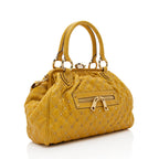 Marc Jacobs Quilted Snakeskin Studded Stam Satchel (SHF-18478)
