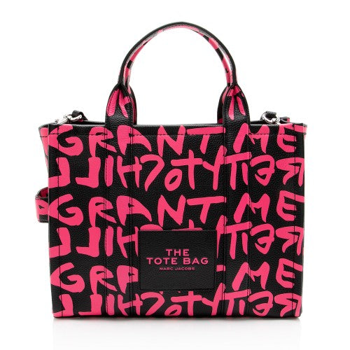 Marc Jacobs x Stephen Sprouce Leather Graffiti The Tote Medium Bag