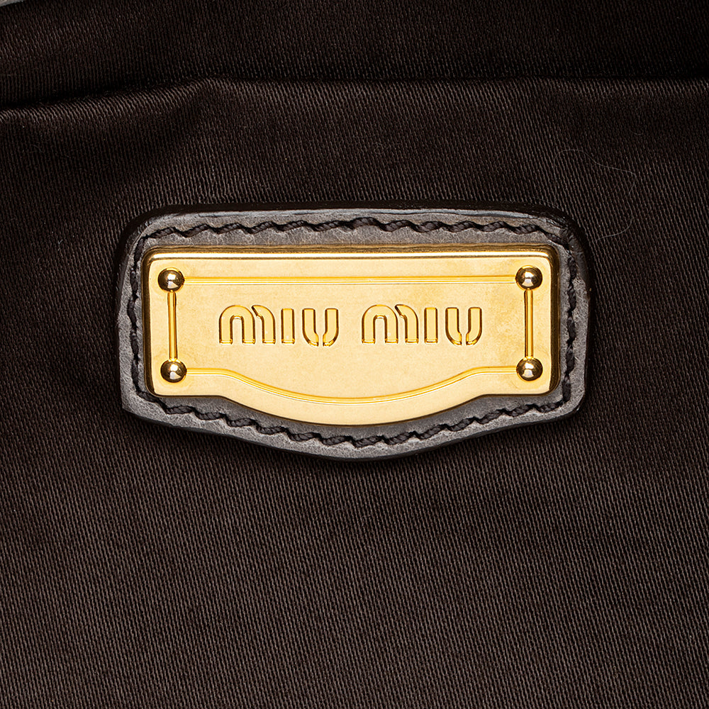 Miu MIu Vitello Belted Shine Tote (SHF-16205)