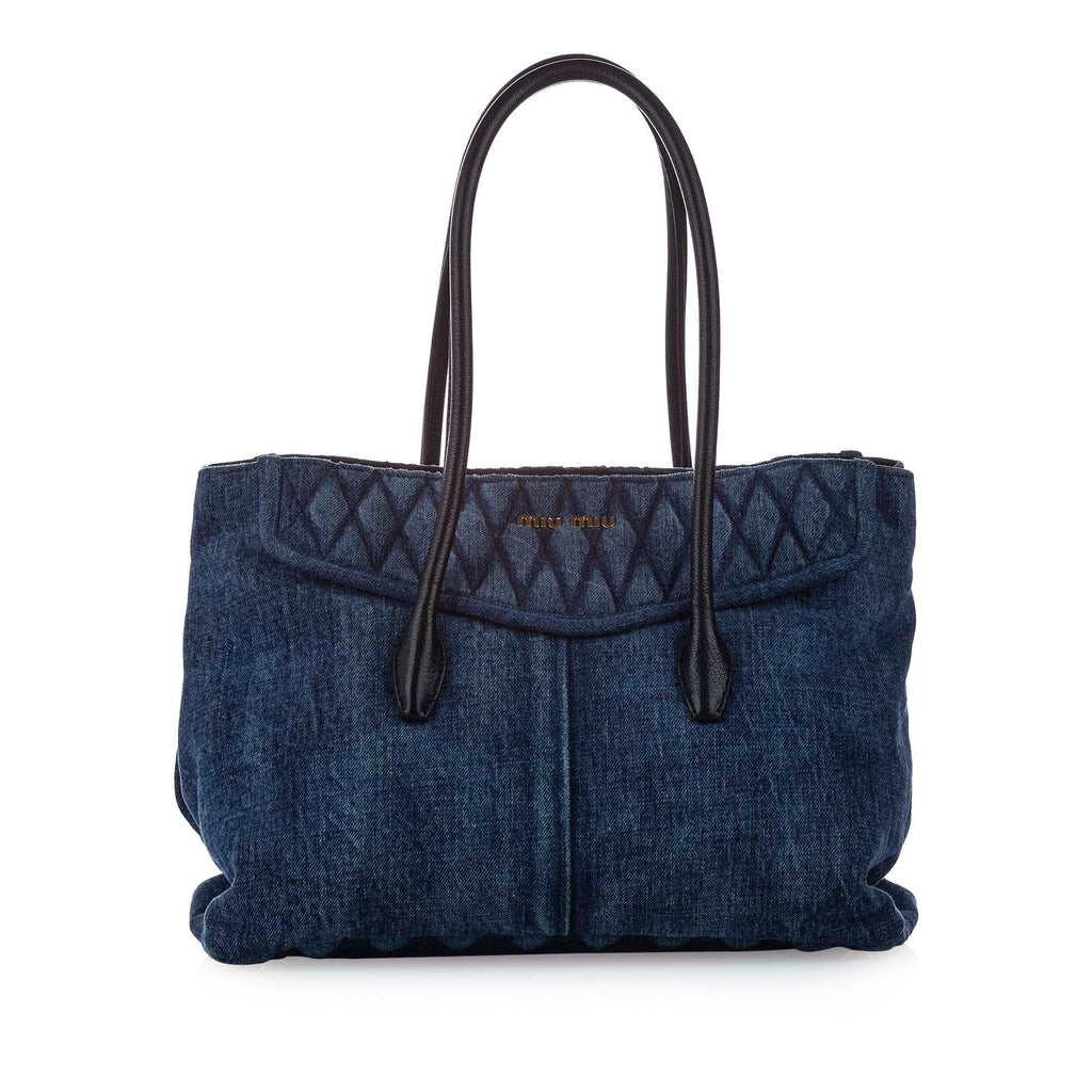 Miu Miu Biker Denim Tote Bag (SHG-12597)