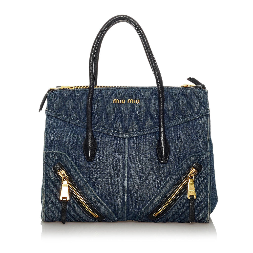 Miu Miu Biker Denim Tote Bag (SHG-28965)