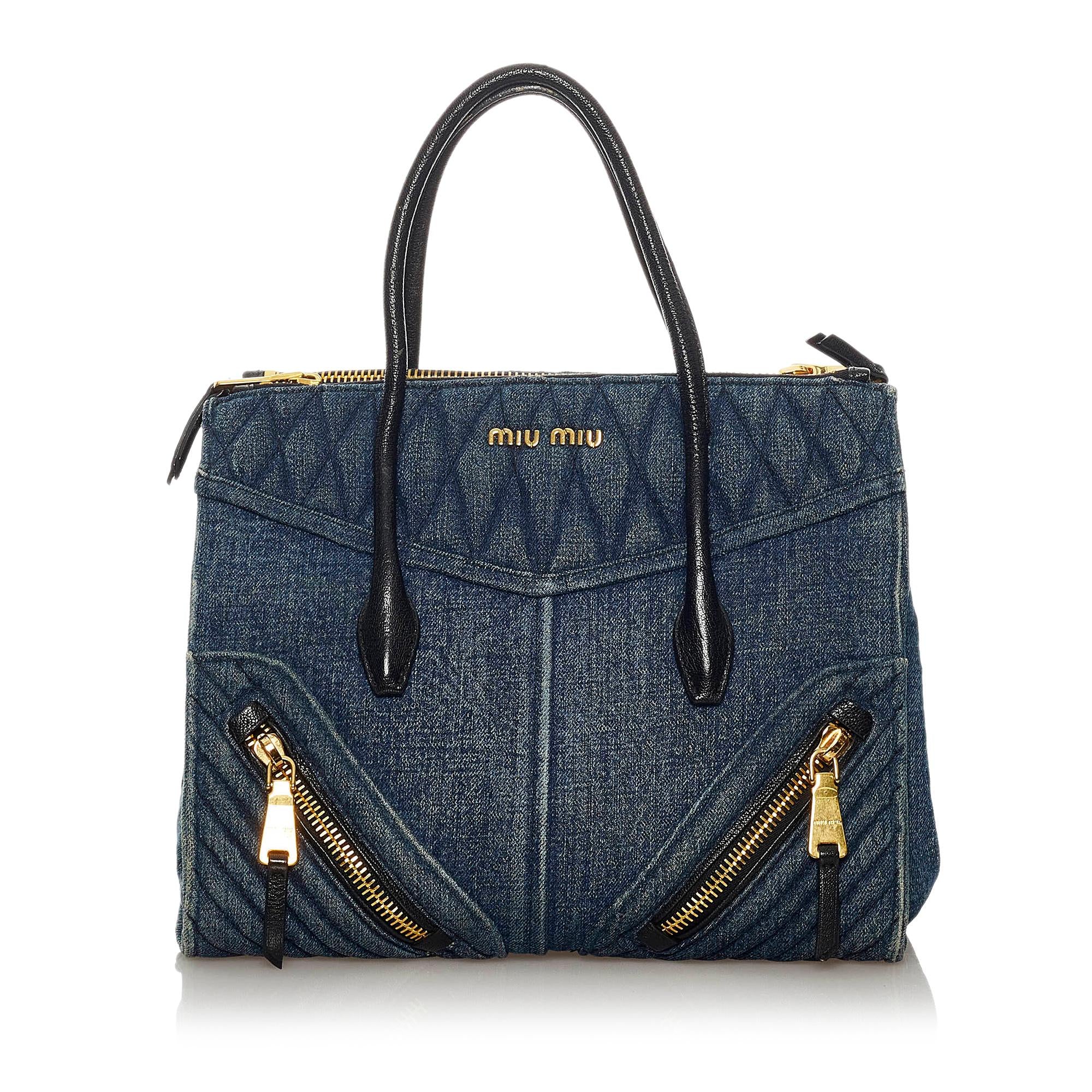 Miu Miu Biker Denim Tote Bag (SHG-28965)