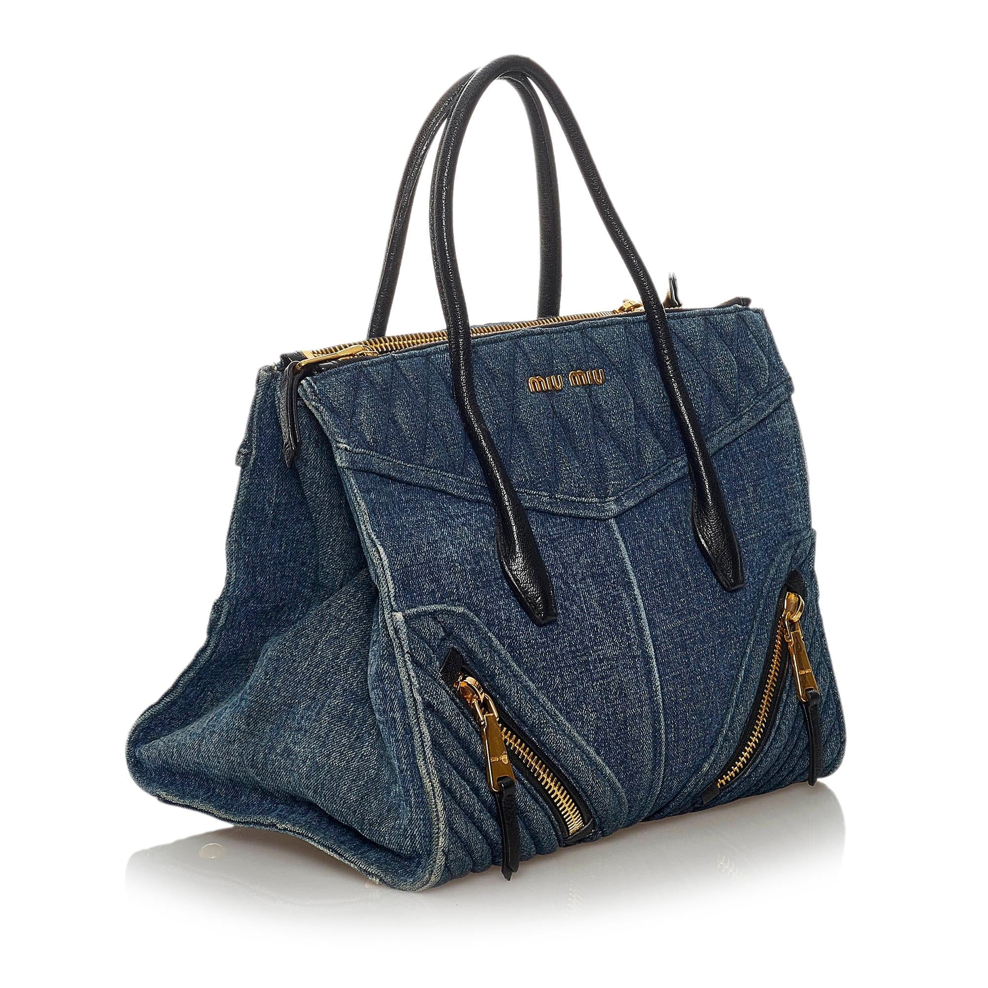 Miu Miu Biker Denim Tote Bag (SHG-28965)