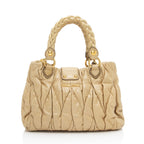 Miu Miu Calfskin Lux Matelasse Bauletto Aperto Satchel (SHF-JstGxR)