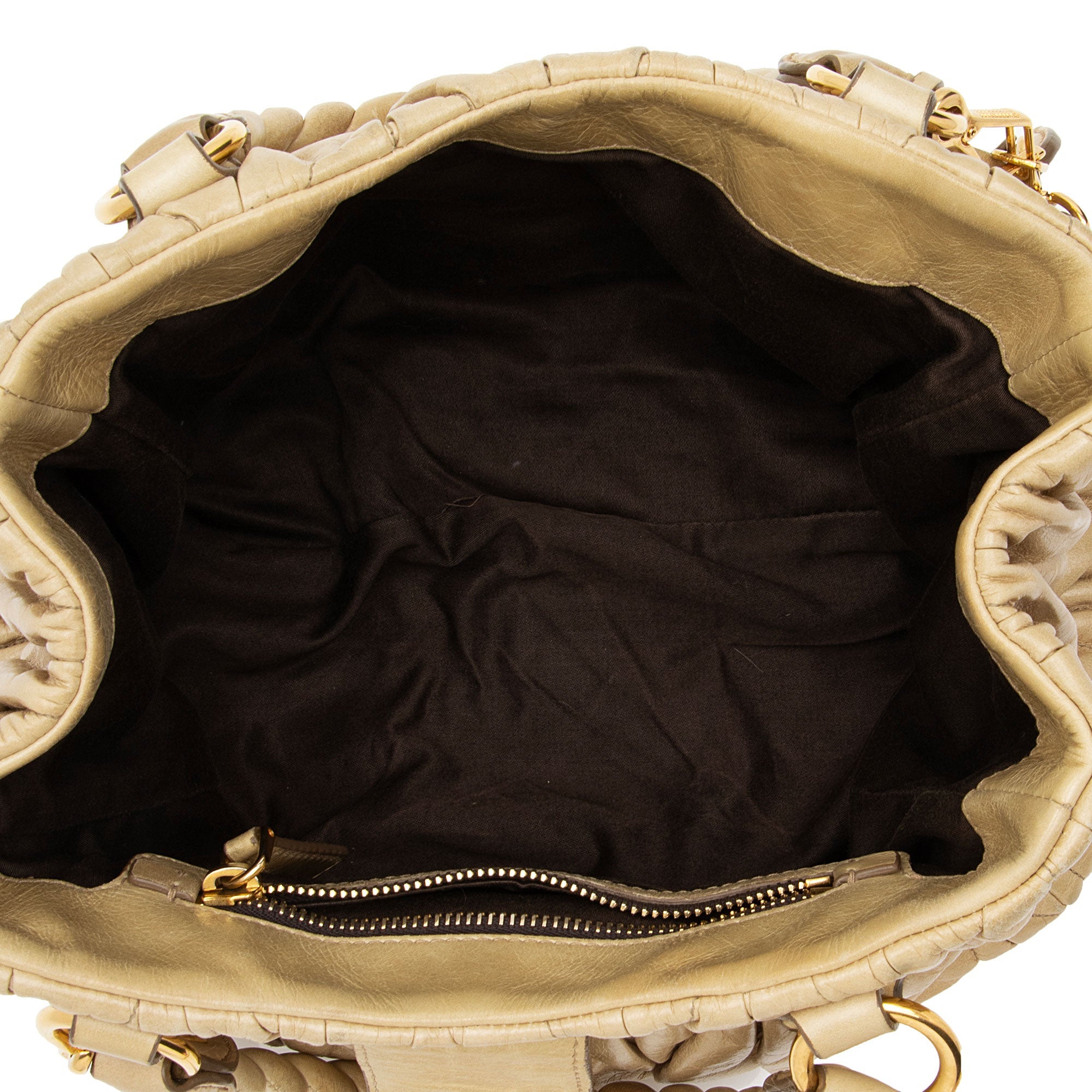 Miu Miu Calfskin Lux Matelasse Bauletto Aperto Satchel (SHF-JstGxR)