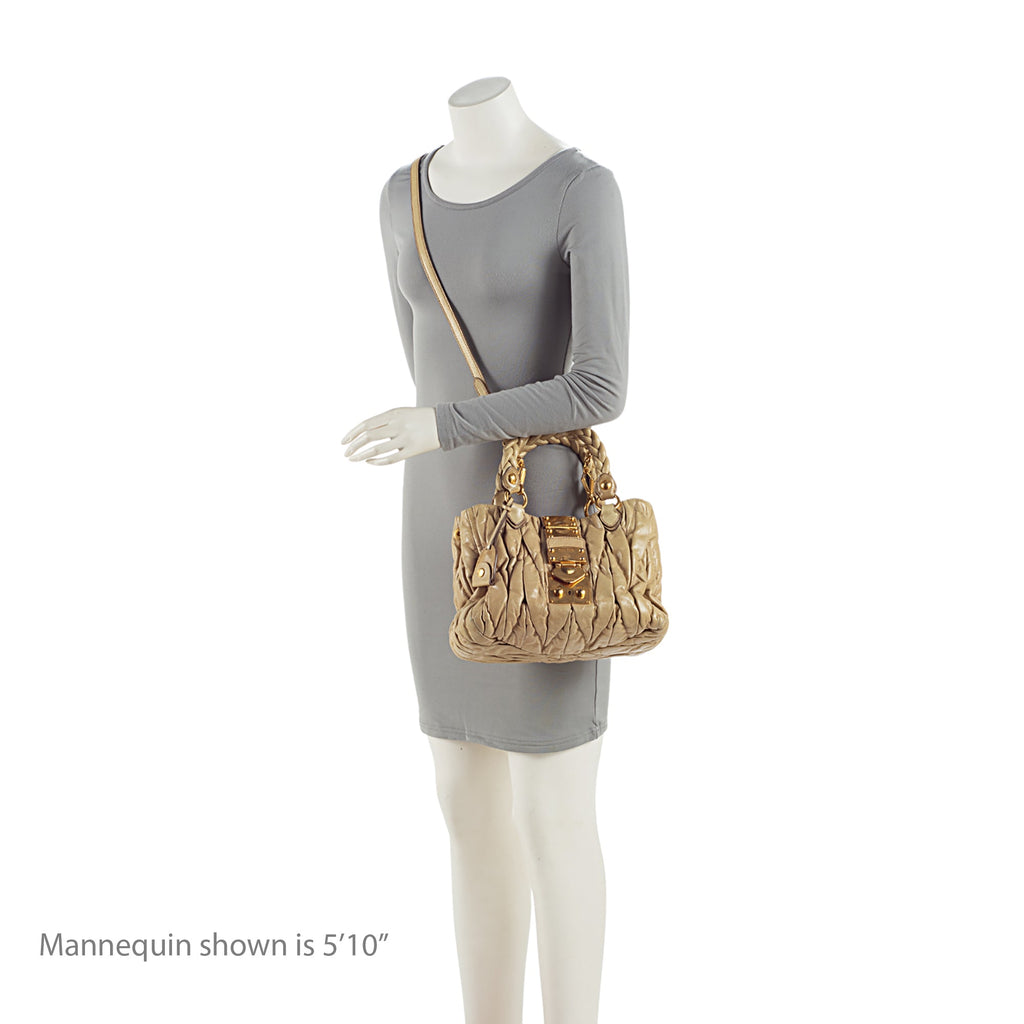 Miu Miu Calfskin Lux Matelasse Bauletto Aperto Satchel (SHF-JstGxR)
