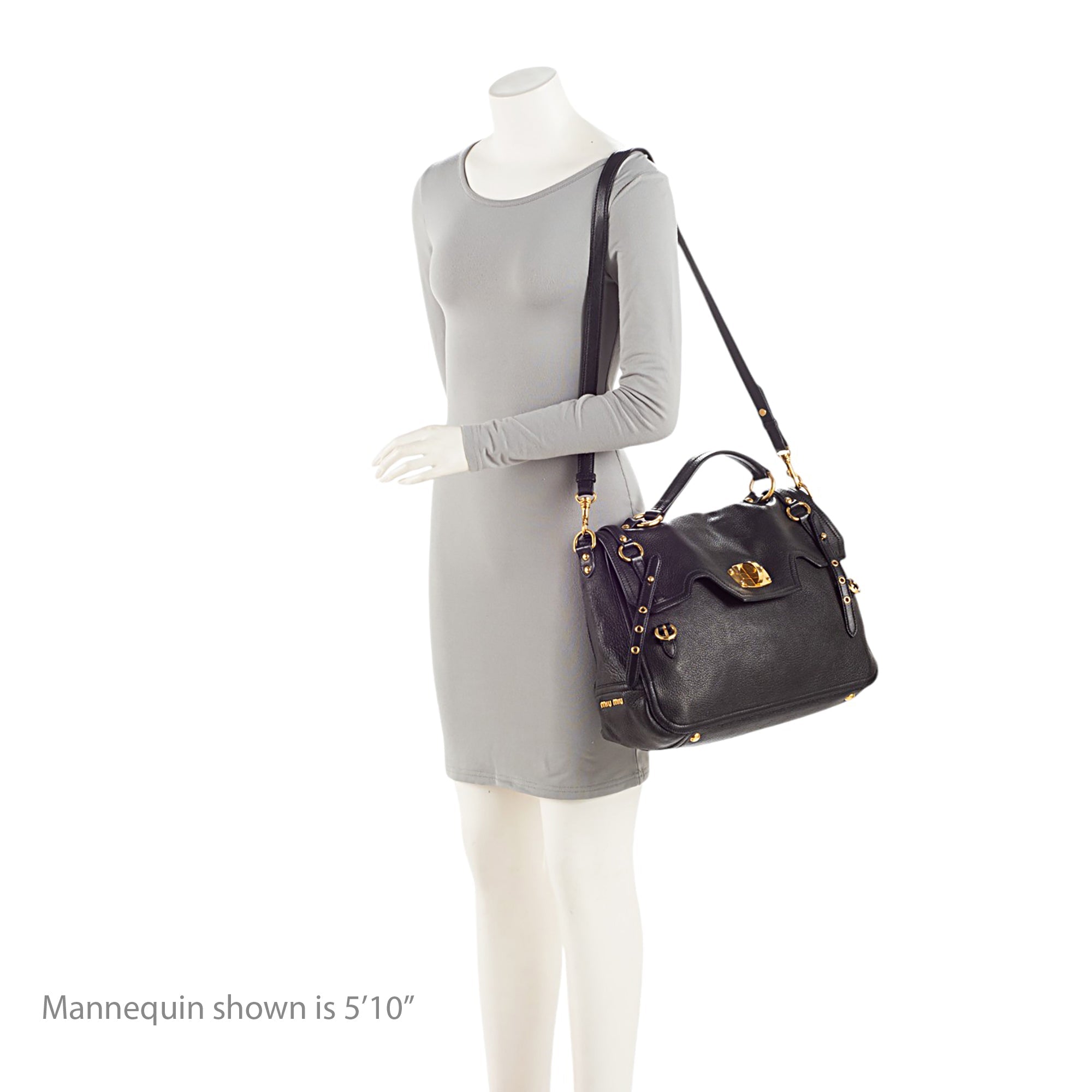 Miu Miu Cervo Turn Lock Flap Top Handle (SHF-l9fCUH)