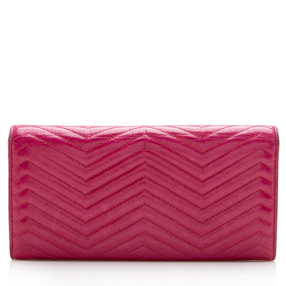 Miu Miu Chevron Leather Flap Wallet (SHF-17863)