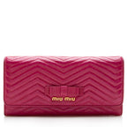 Miu Miu Chevron Leather Flap Wallet (SHF-17863)
