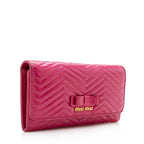 Miu Miu Chevron Leather Flap Wallet (SHF-17863)