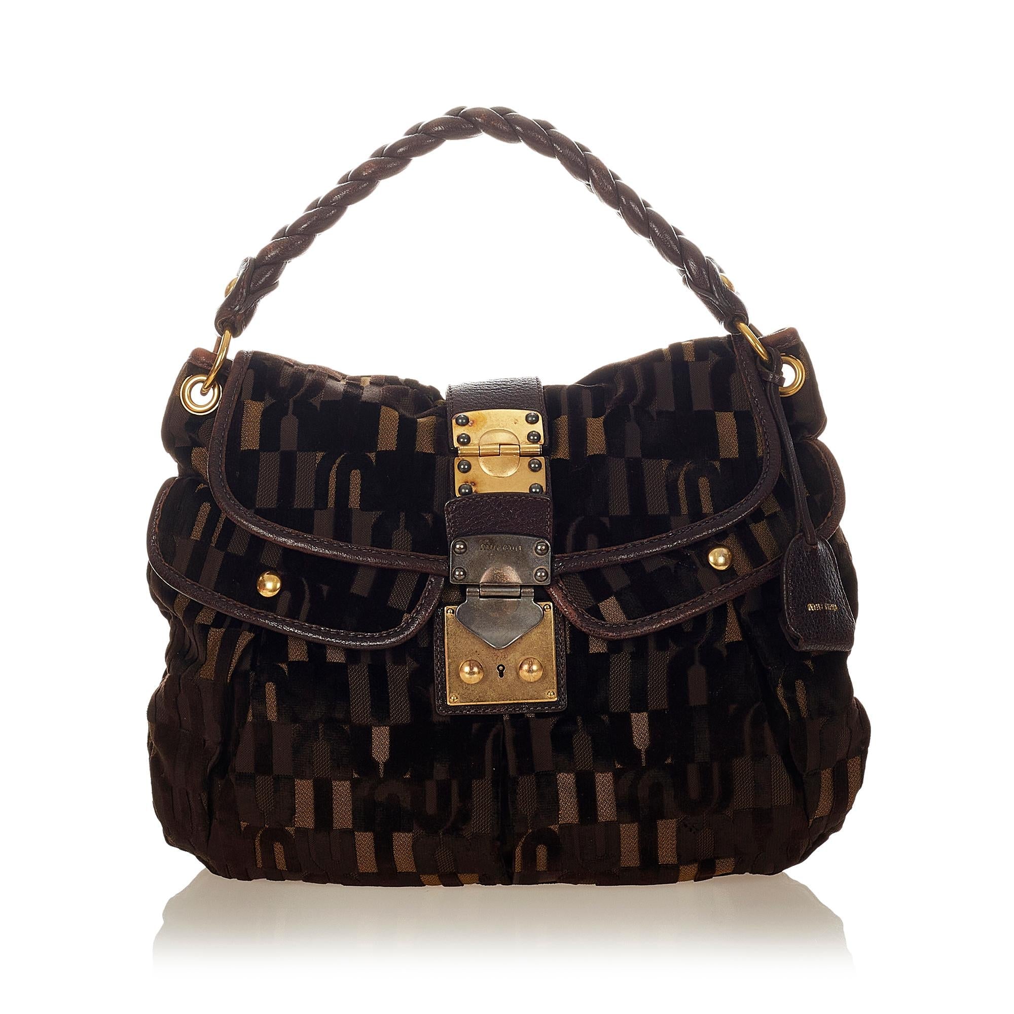 Miu Miu Coffer Canvas Satchel (SHG-26601)